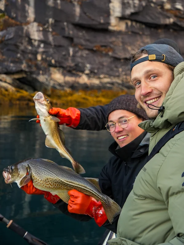 Boat deep sea fishing off the Greenlandic coast