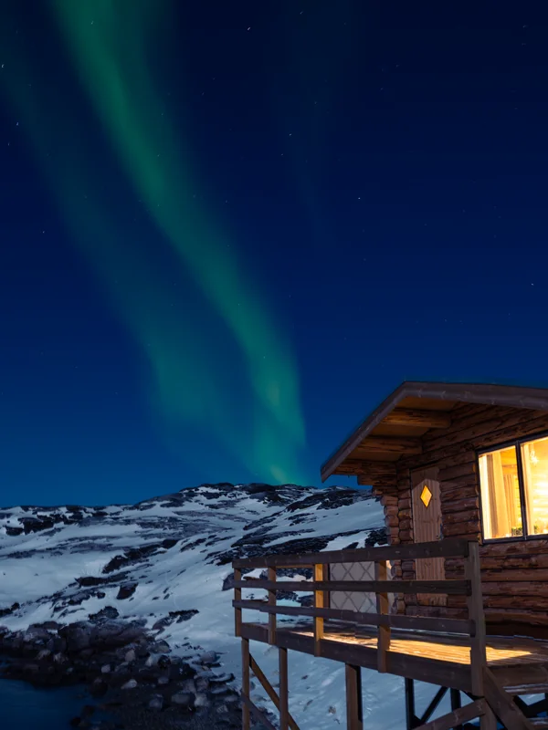 Aurora borealis above Greenland